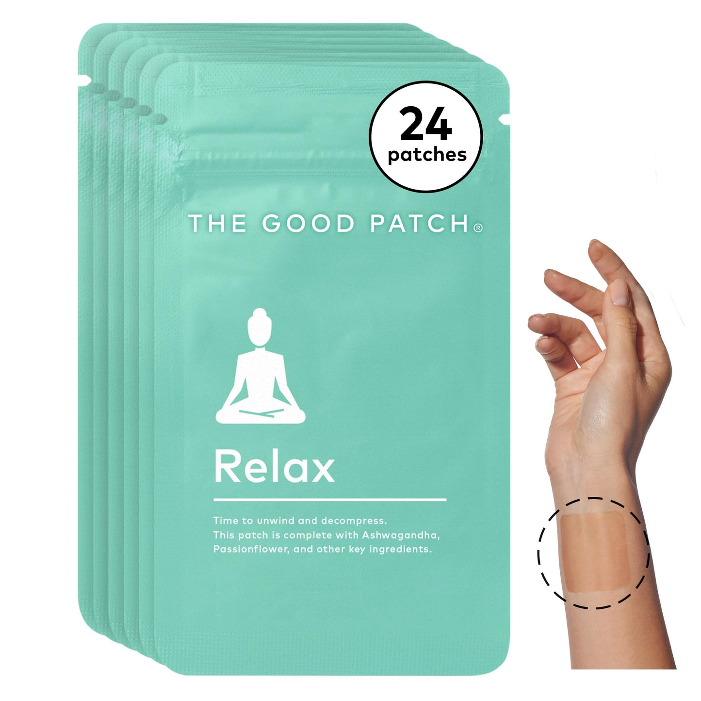 The Good Patch Relax Patches – Unwind & Decompress with Ashwagandha & Ginger (24 Total Patches)