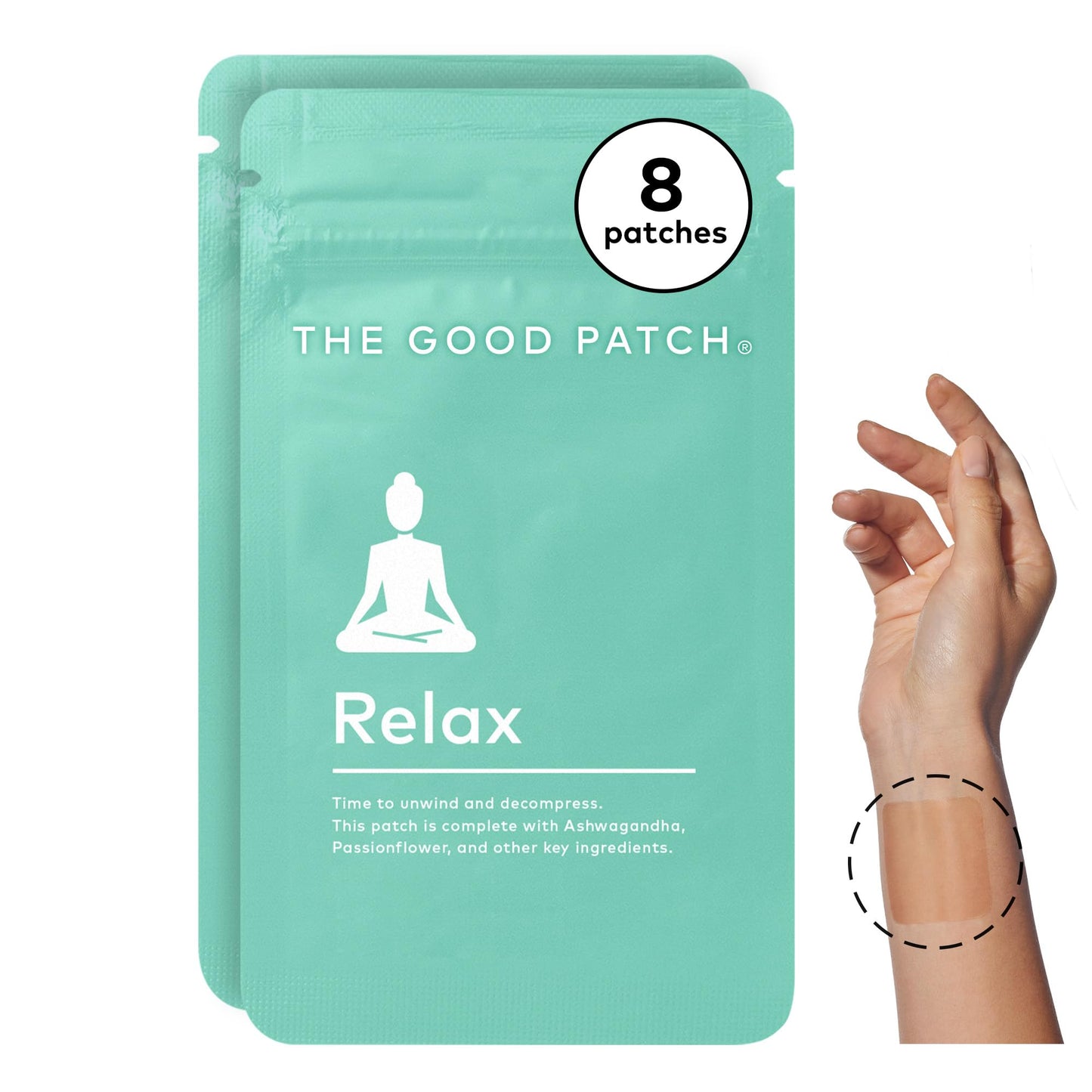 The Good Patch Relax Patches – Unwind with Ashwagandha & Ginger (8 Patches)