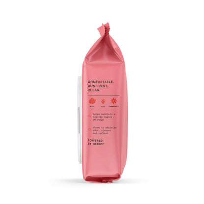 The Honey Pot Bergamot Rose Feminine Wipes - 30 ct | Daily PH Balance, Fragrance & Sulfate Free