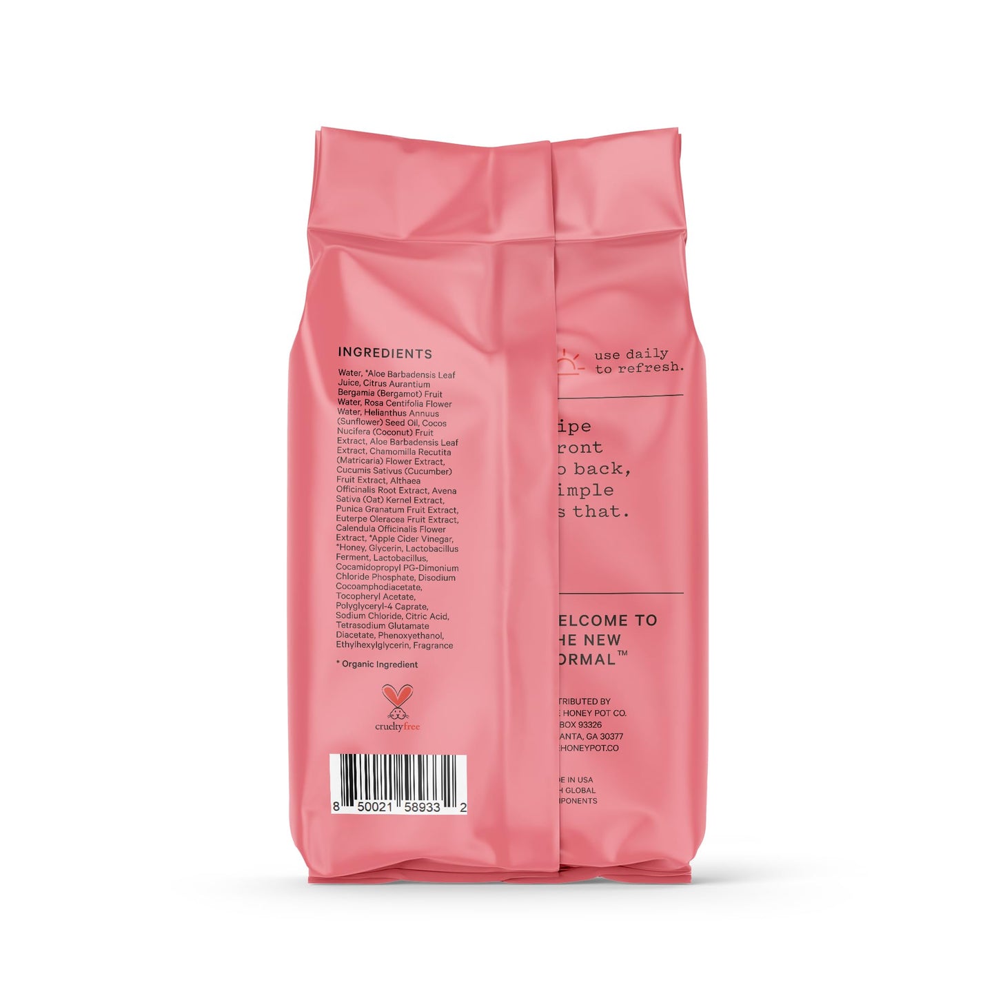 The Honey Pot Bergamot Rose Feminine Wipes - 30 ct | Daily PH Balance, Fragrance & Sulfate Free