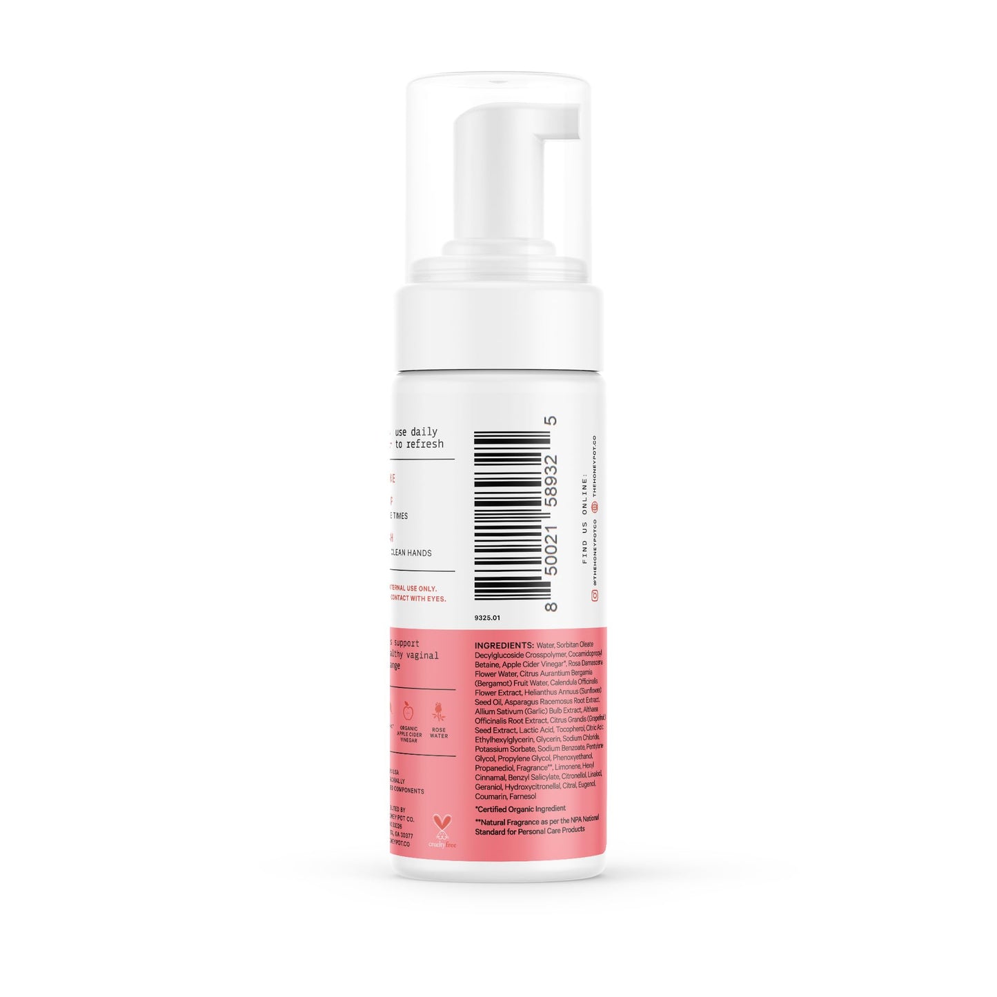The Honey Pot Company Bergamot Rose Feminine Wash – pH-Balanced, Plant-Based, Sensitive Skin