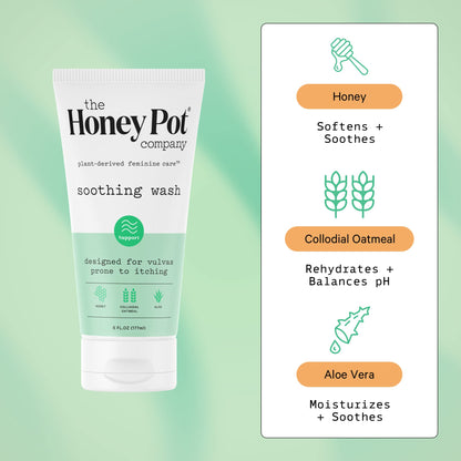The Honey Pot Company - Anti-Itch Colloidal Oatmeal Wash | Ultra Mild Feminine Care | 6 fl oz