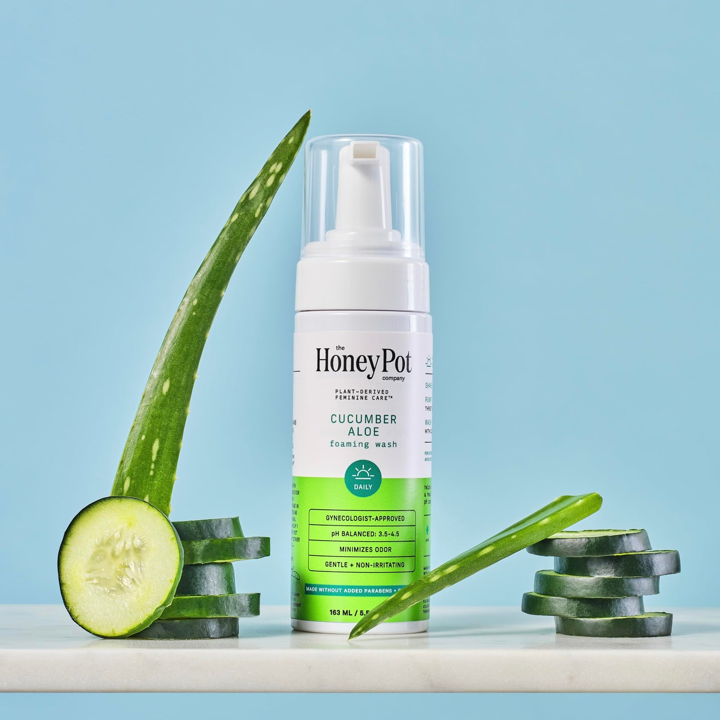 The Honey Pot Company Feminine Wash — Cucumber Aloe, pH Balanced, Plant-Based Hygiene (5.51 fl oz)