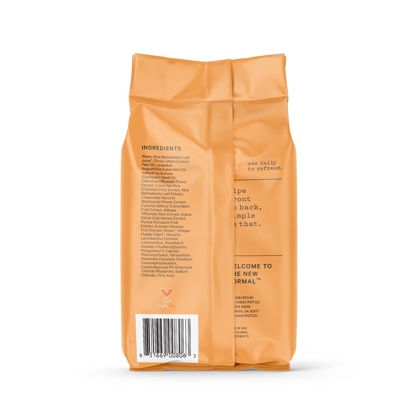 The Honey Pot Company - Feminine Wipes, Daily pH Balance, Fragrance & Sulfate Free, Normal 30 ct