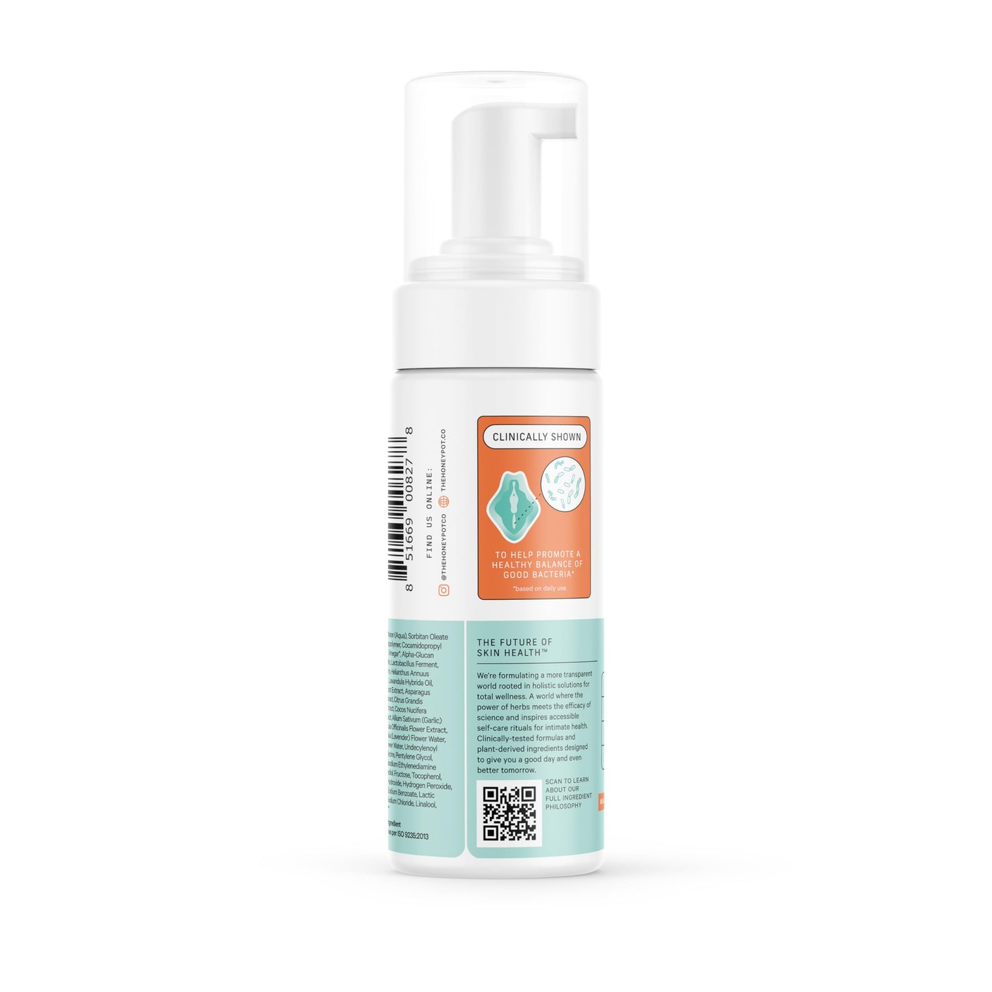 The Honey Pot Company - Prebiotic Foaming Wash for Sensitive Skin | PH Balanced, Plant-Based