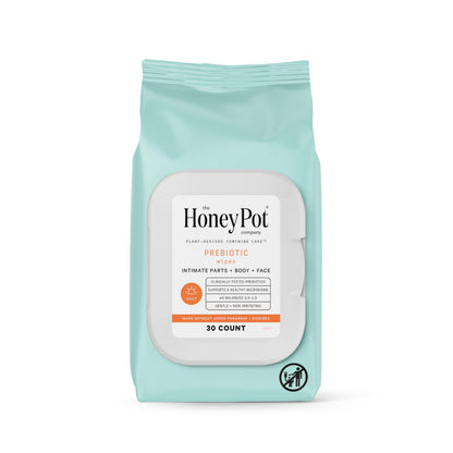 The Honey Pot Company Prebiotic Feminine Wipes – Daily pH Balance, Fragrance, Sulfate Free (30 ct)