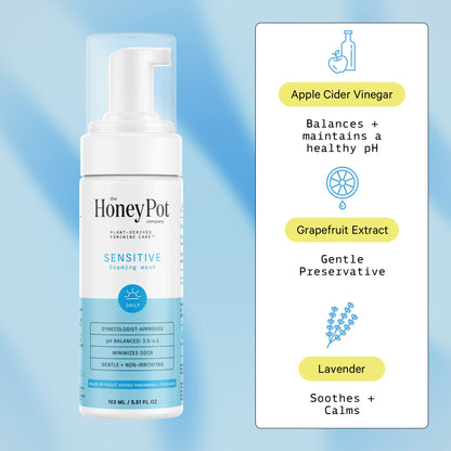 The Honey Pot Sensitive Feminine Wash – Herbal Infused, pH-Balanced, Pack of 2 (5.51 oz each)