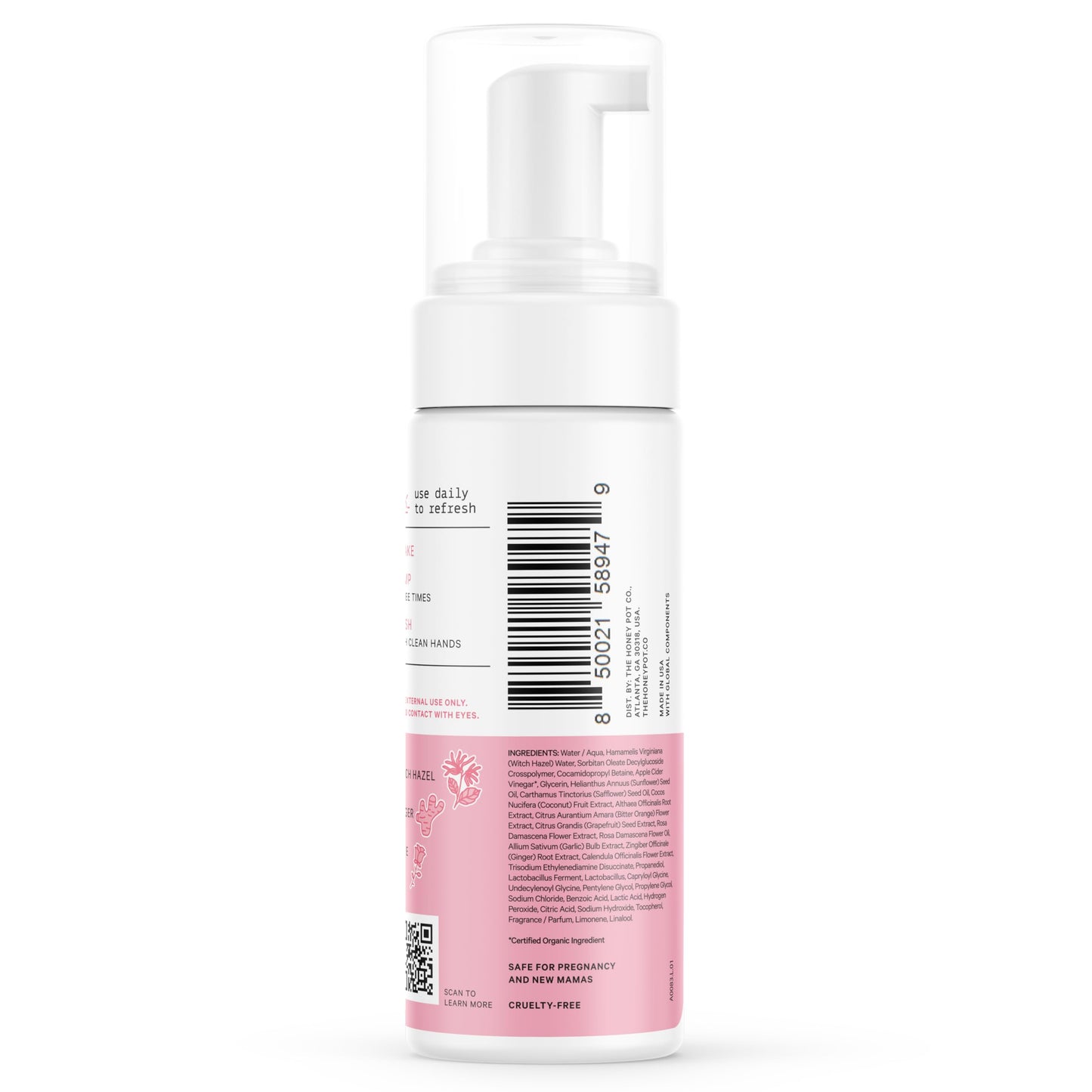The Honey Pot Company Witch Hazel Feminine Wash – Postpartum Essentials, Pregnancy Safe, pH Balanced