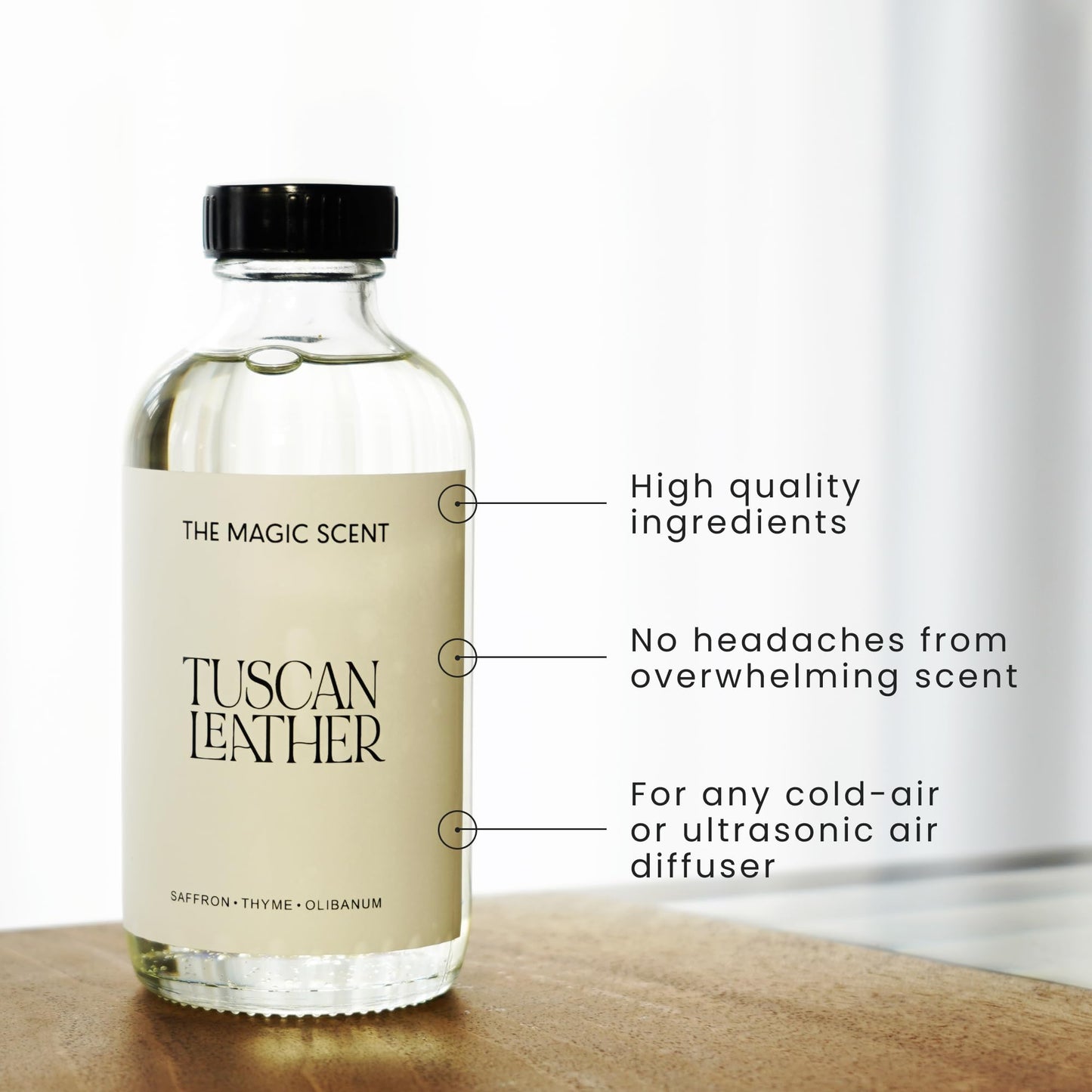 The Magic Scent Tuscan Leather Diffuser Oil - Hotel & Home Luxury Scents (16.9 fl oz / 500 mL)