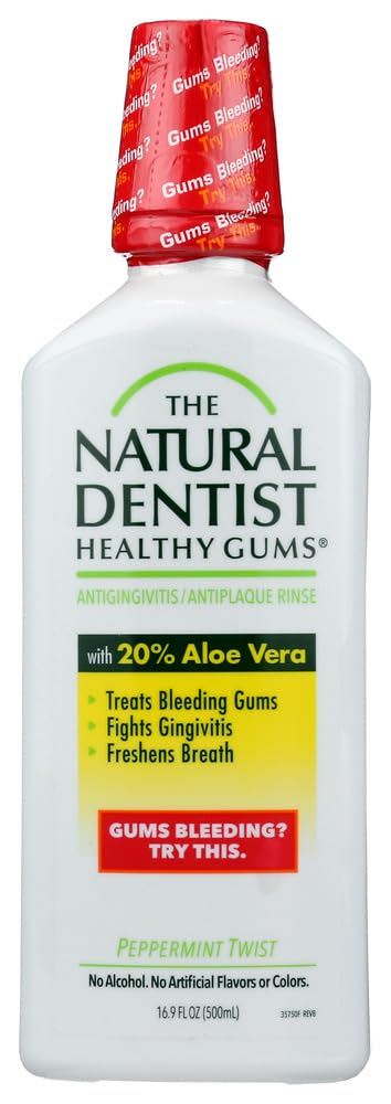 The Natural Dentist Healthy Gums Antigingivitis Rinse – Peppermint Twist, 16.9 oz (Pack of 2)