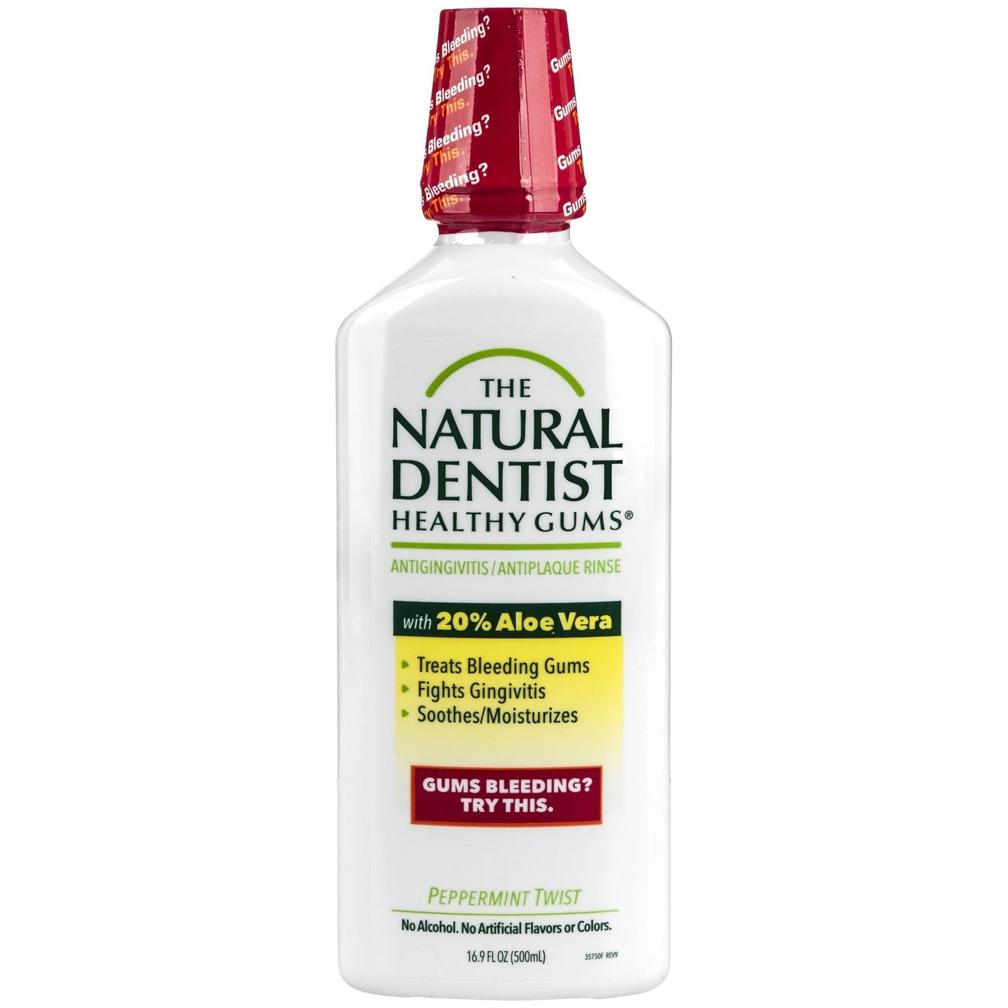 The Natural Dentist Mouthwash Healthy Gums Peppermint Twist 16.9 fl oz | Daily Oral Rinse