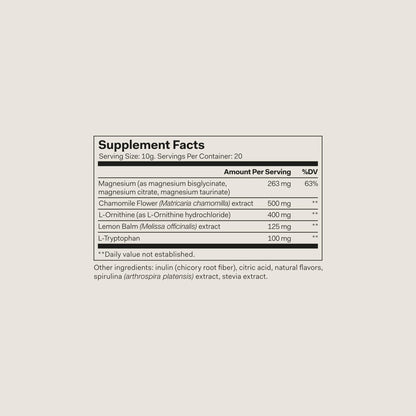 The Nue Co. Magnesium Gut Barrier+ | Sleep Tonic with Prebiotic, 200g