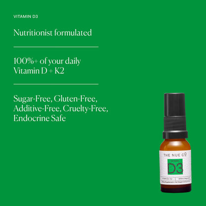 The Nue Co. Vitamin D Spray - Immunity & Mood Support | Vegan, Gluten Free, 0.51 fl oz