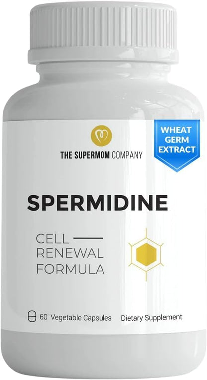 The Supermom Spermidine Supplement – 60 Veg Capsules, 1000 mg + BioPerine