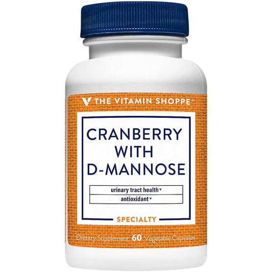 Vitamin Shoppe Cranberry + D-Mannose for Urinary Health — 60 Veggie Caps BritishVita | Premium UK Vitamins & Wellness Supplements