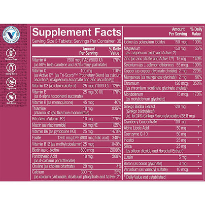 The Vitamin Shoppe Ultimate Woman 50+ Multivitamin (90 Tablets)  Servings