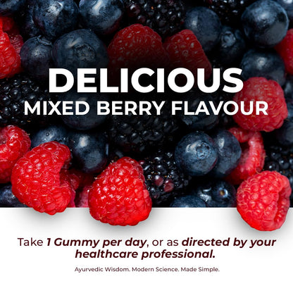 The Wellness Project 14-in-1 Hair, Skin & Nails Gummies – 10,000 mcg Biotin, Mixed Berry