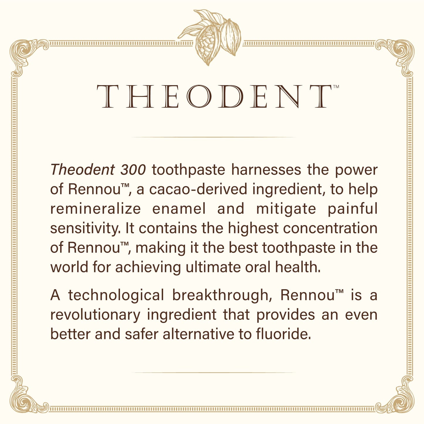 Theodent 300 Fluoride-Free Toothpaste | Clinical Strength Remineralization | Crystal Mint 3.4 oz