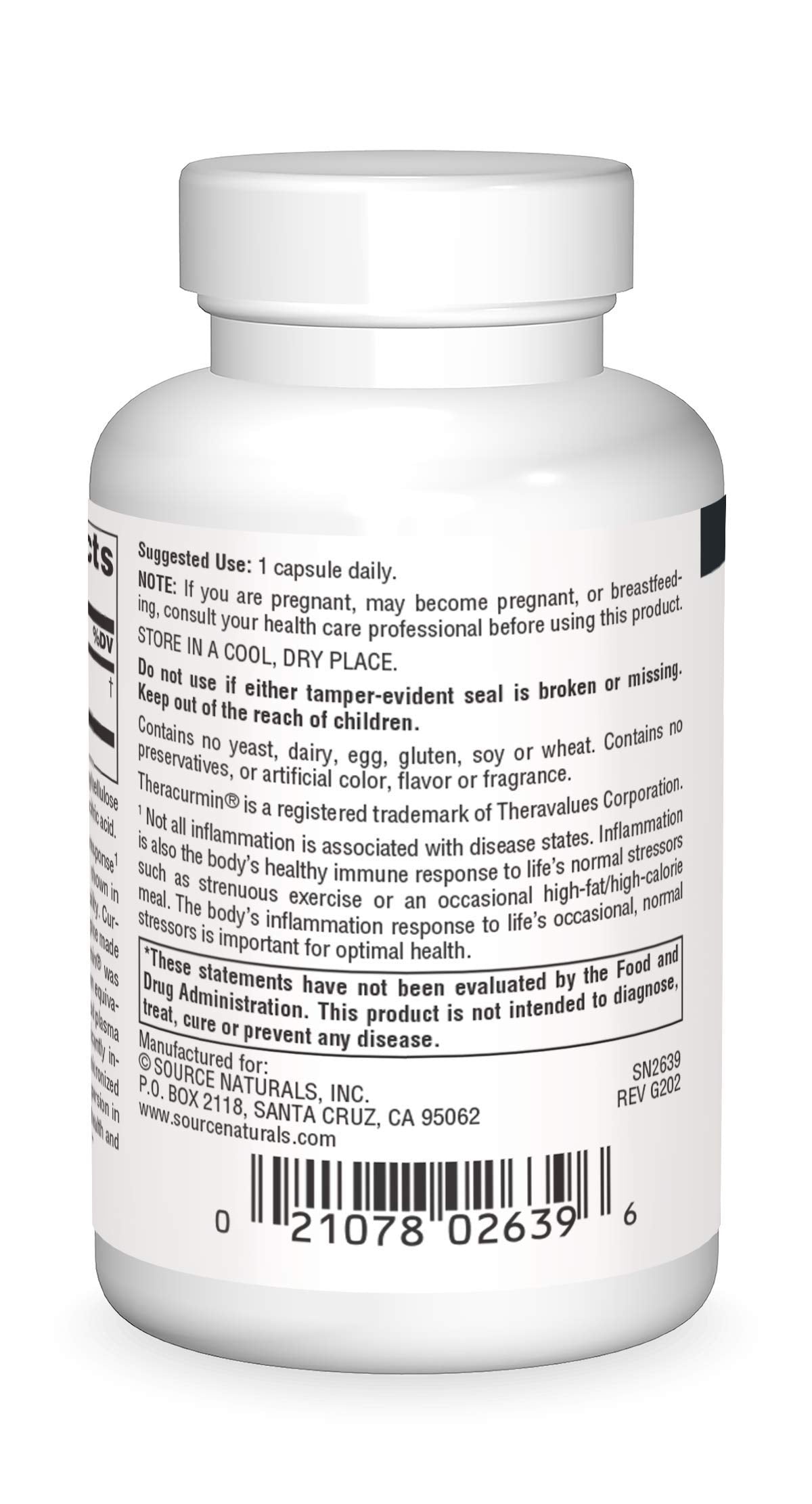 Source Naturals Theracurmin 300 mg - 60 Vegetarian Capsules | Supports Healthy Inflammatory Response*
