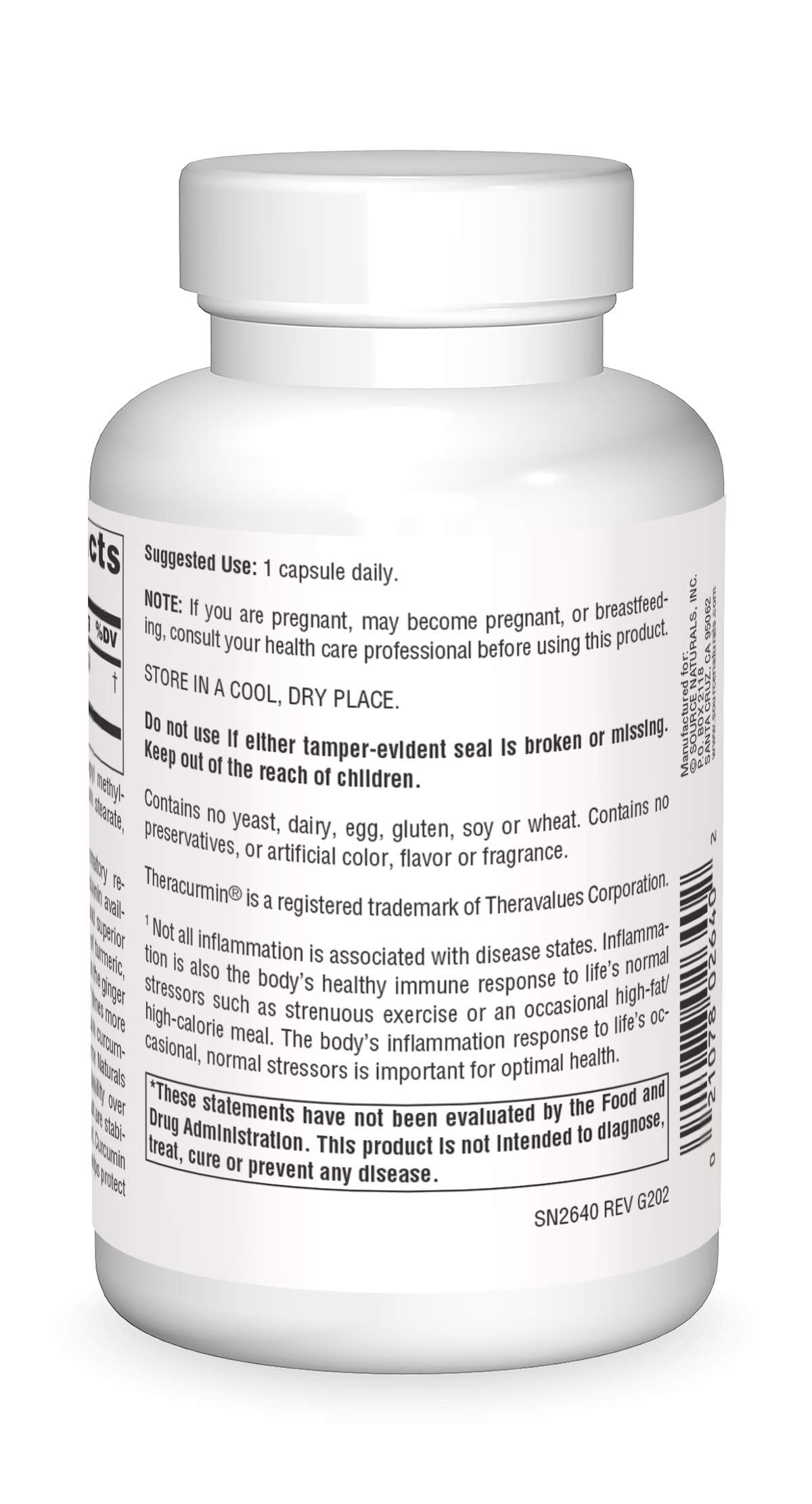 Source Naturals Theracurmin 300 mg - 120 Veg Capsules | Inflammatory Support