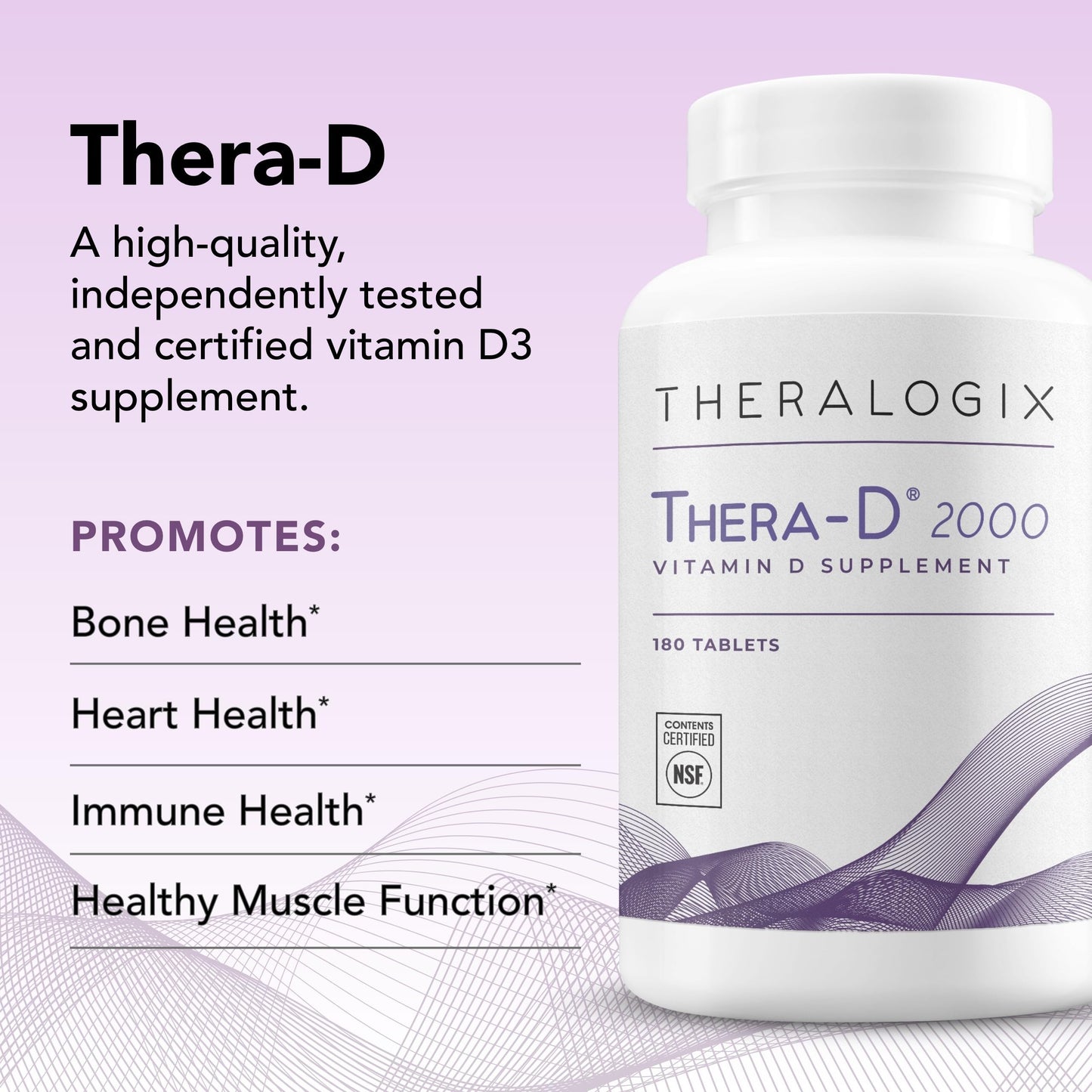 Theralogix Thera-D 2000 Vitamin D3 2000 IU – 180 Tablets | NSF Certified