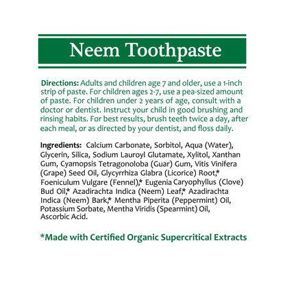 TheraNeem Neem Toothpaste - Herbal, Fluoride-Free (4.23 oz)
