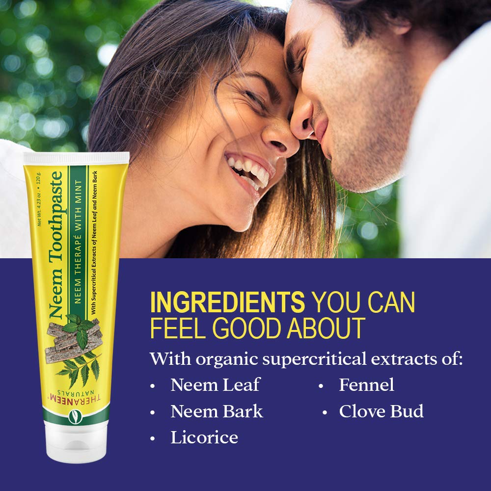 TheraNeem Neem Toothpaste - Herbal, Fluoride-Free (4.23 oz)