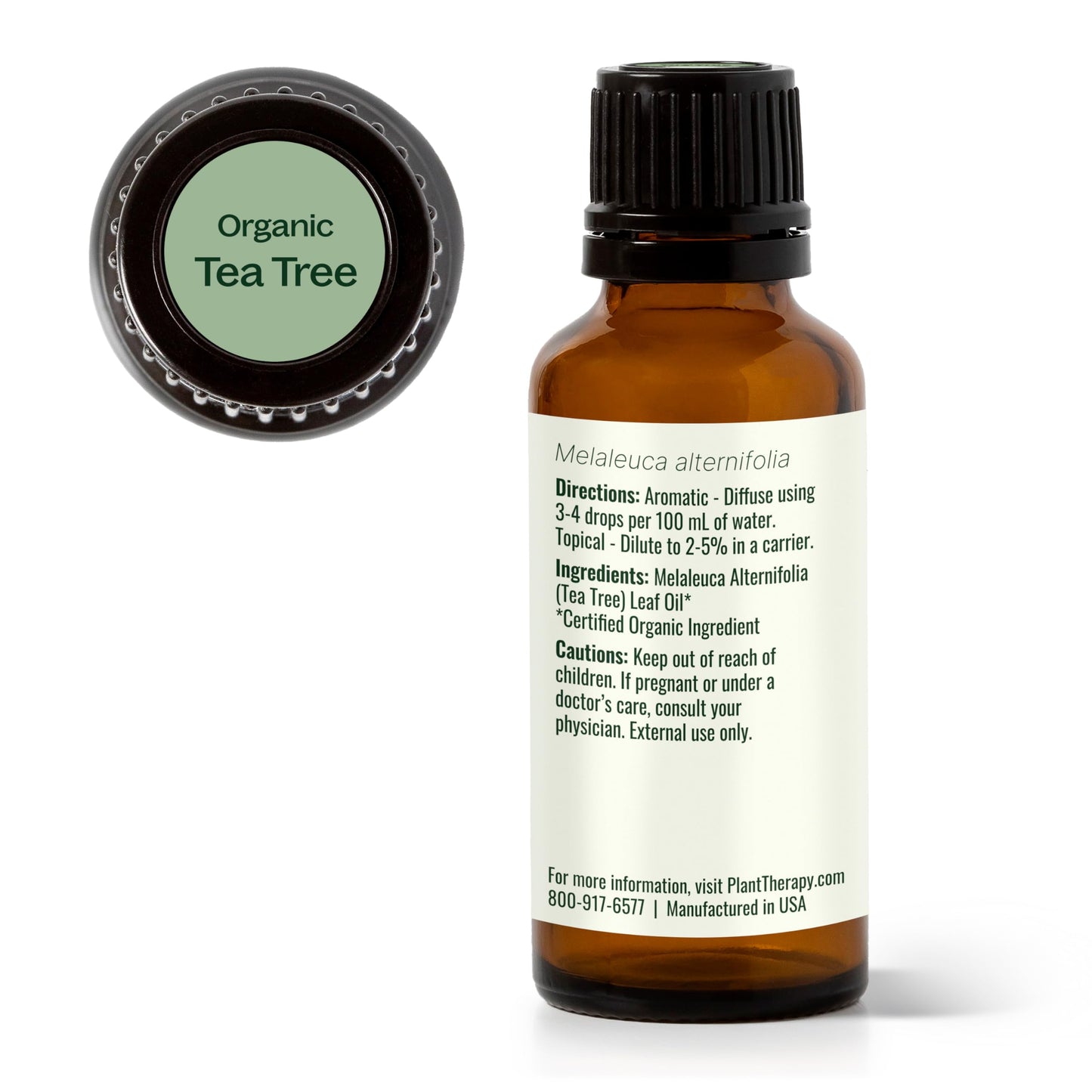 Plant Therapy Tea Tree Oil – 100% Pure, USDA Certified Organic Melaleuca (30 mL)