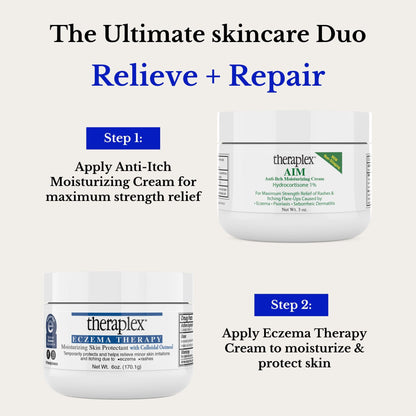 Theraplex AIM Anti-Itch Moisturizing Cream (3 oz) – Relieves Itching & Flare-Ups, Restores Skin Barrier