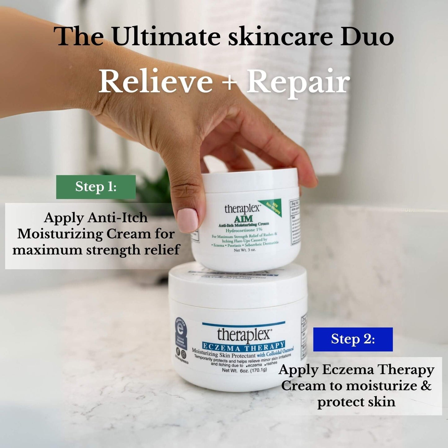 Theraplex Eczema Therapy (6 oz) – Fragrance-Free, Hypoallergenic Moisturizing Skin Protectant with Colloidal Oatmeal | NDA Seal