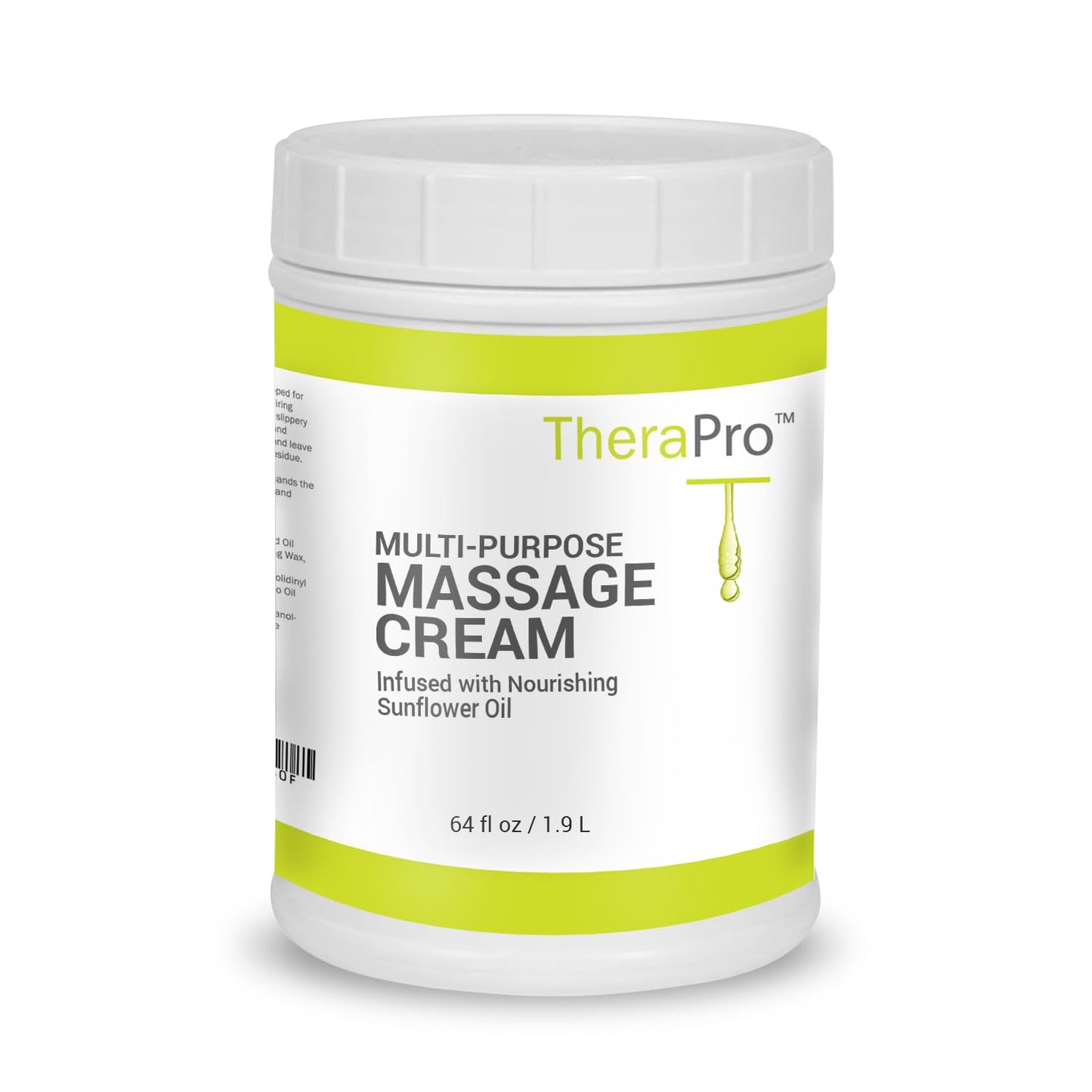TheraPro Multi-Purpose Massage Cream – 1/2 Gallon, Hypoallergenic & Unscented