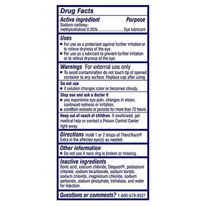 TheraTears Extra Dry Eye Drops Twin Pack – Up to 12 Hours Hydration | Doctor-Recommended