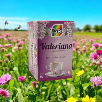 Valerian Root Tea – 25 Bags (1 g each) | 100% Natural, Caffeine-Free Herbal Tea | Té de Valeriana by Therbal