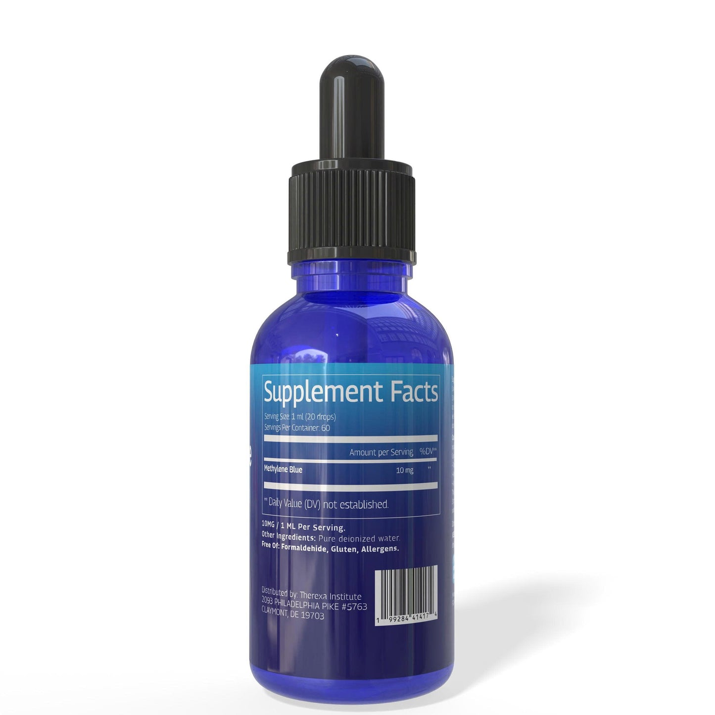 THEREXA Methylene Blue 1% Drops – USP Grade, 10 mg/mL, Formaldehyde-Free, cGMP Bottled (2 fl oz)