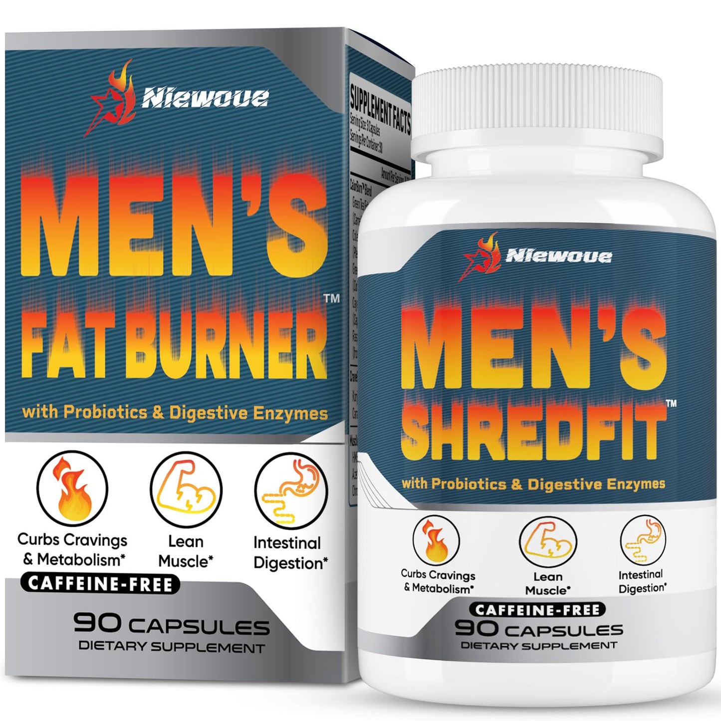 Thermogenic Fat Burner for Men – GLP-1 Weight Loss, Appetite Suppressant & Metabolism Booster – 90 Capsules