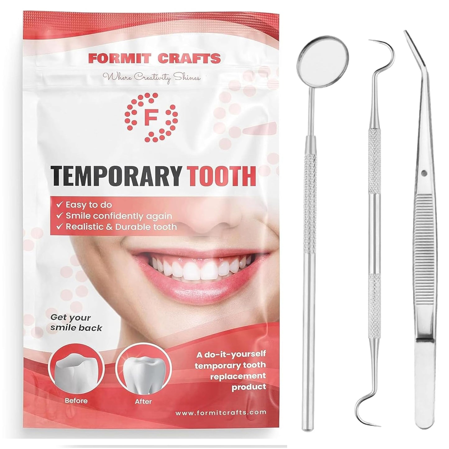 Thermoplastic Beads 40g for DIY Tooth Repair – Moldable Dental Beads for Chipped Teeth | Realistic & Durable