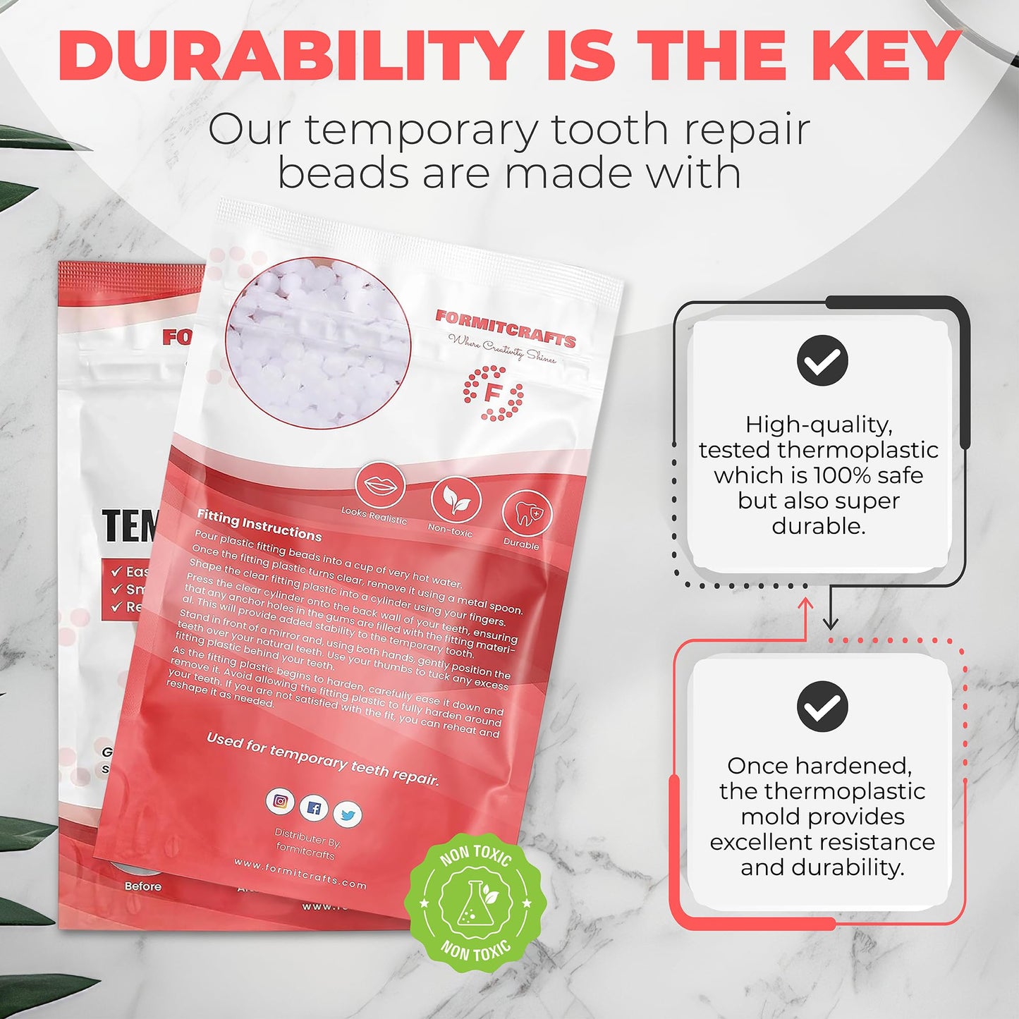 Thermoplastic Beads for Teeth Repair – DIY Tooth Filling (35g)