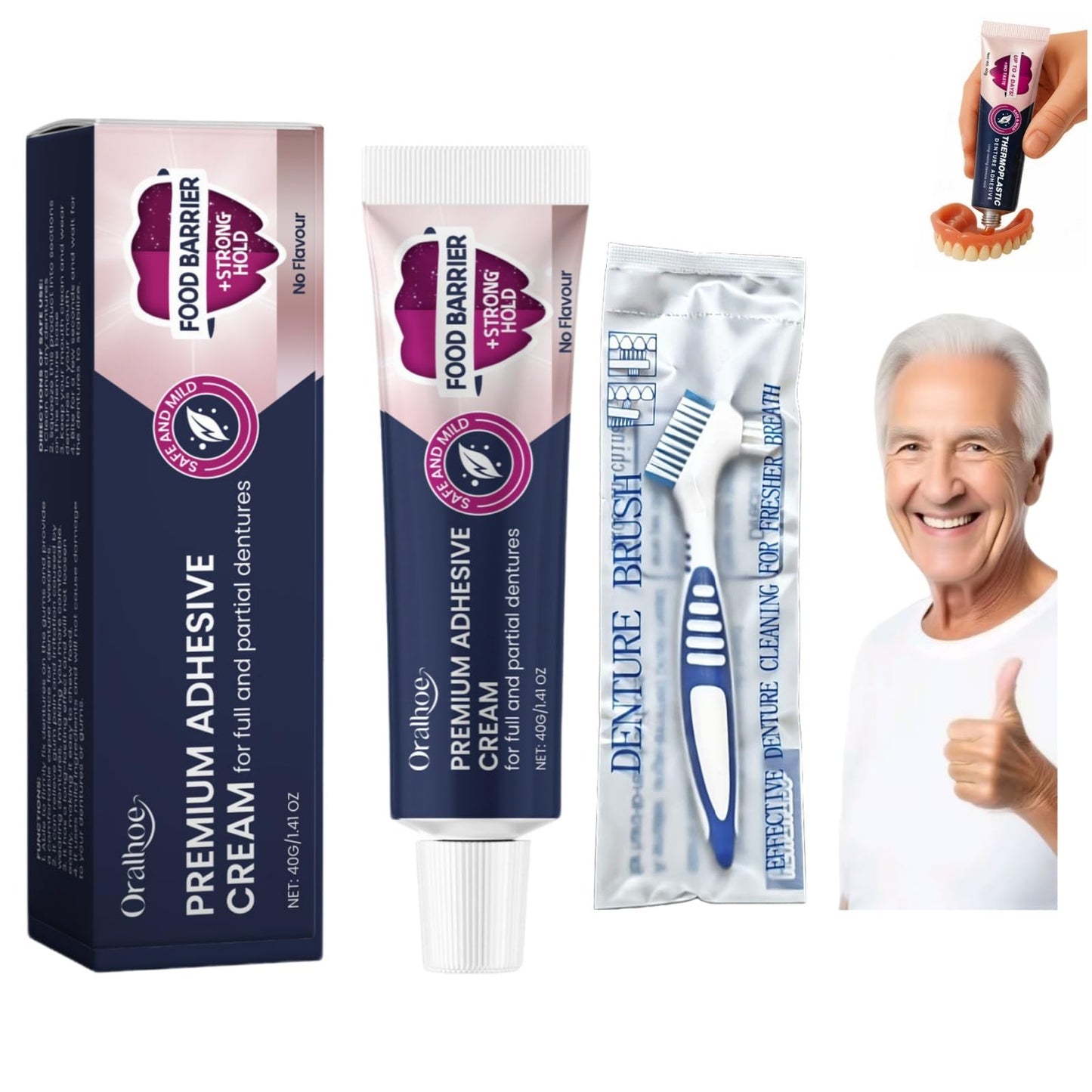 Thermoplastic Denture Adhesive - Lasts Up To 4 Days | Secure & Comfortable