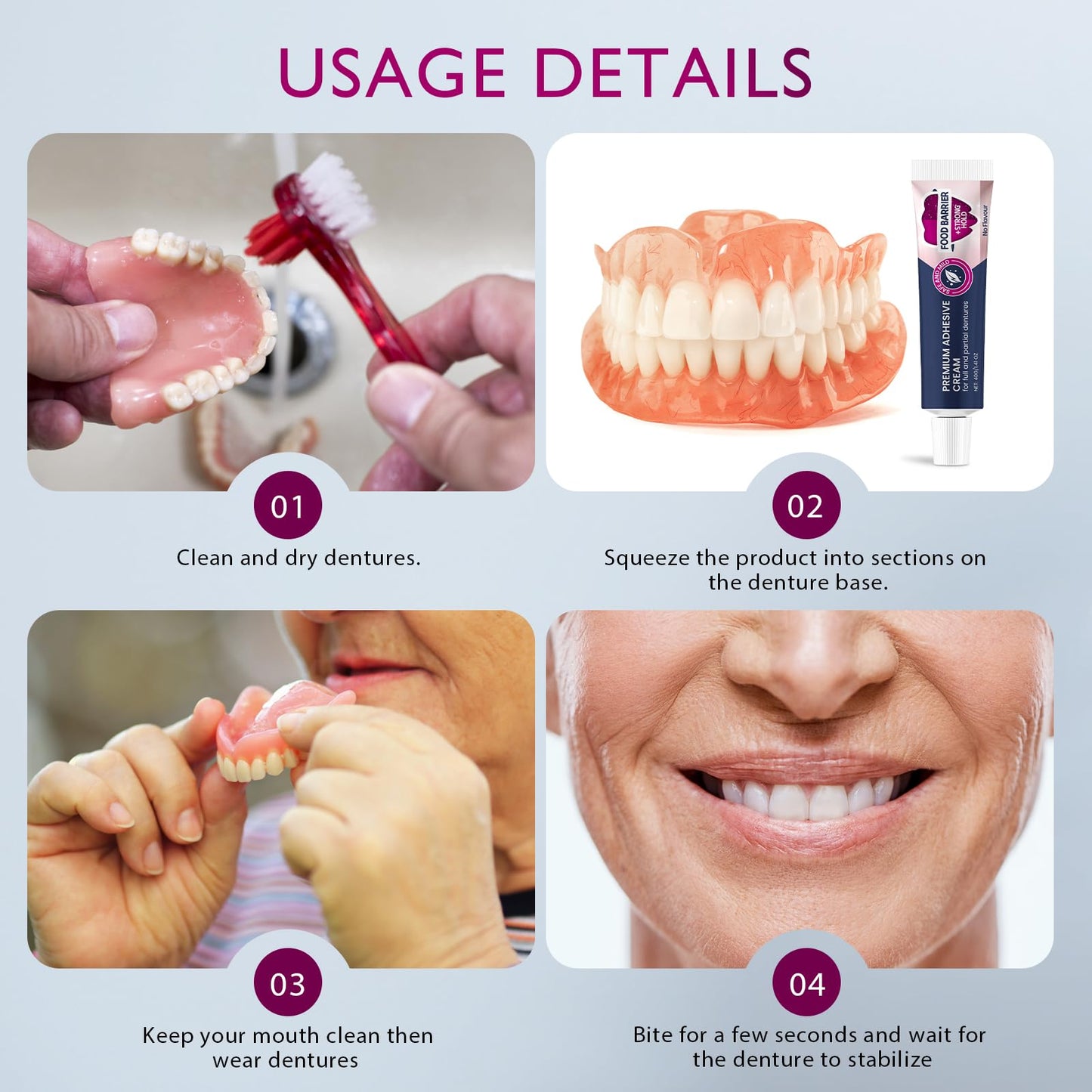 Thermoplastic Denture Adhesive – Ultra Max Hold Cushion Grip for Dentures