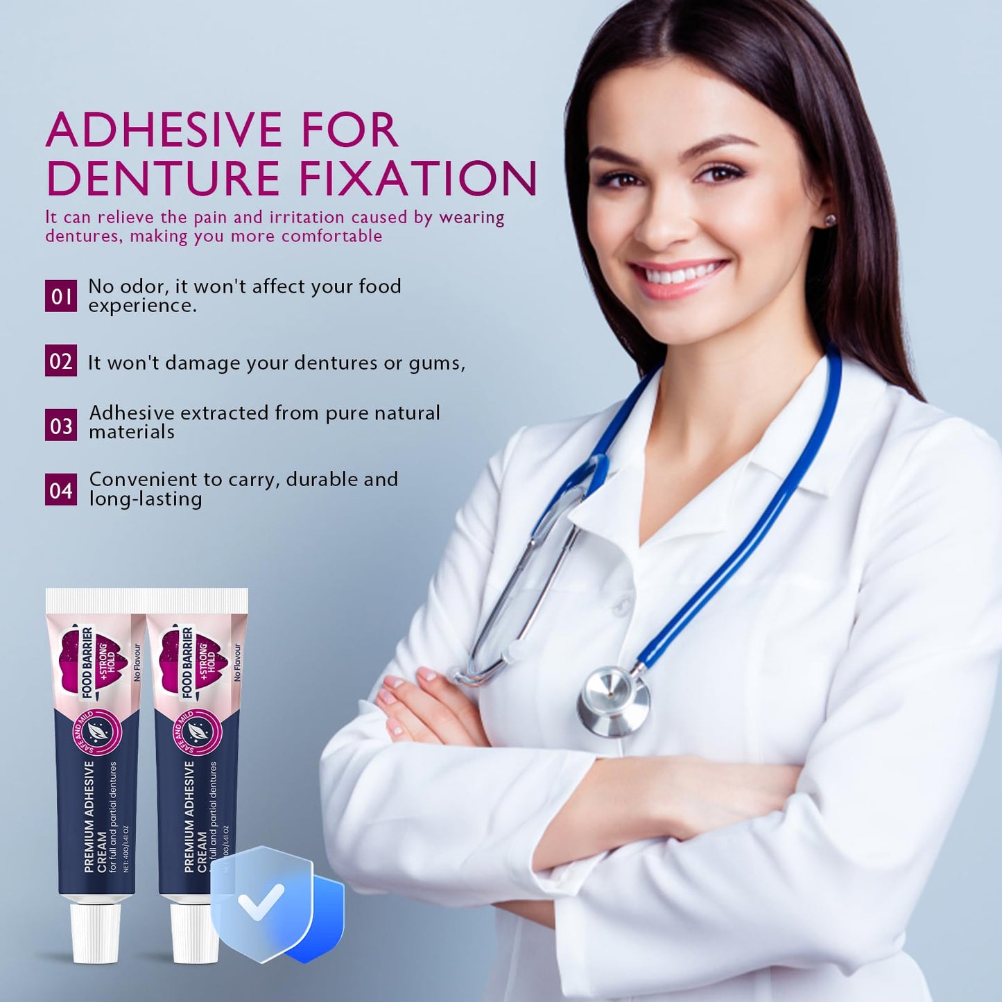 Thermoplastic Denture Adhesive – Ultra Max Hold Cushion Grip for Dentures