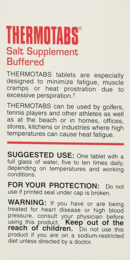 Thermotabs Buffered Salt Tabs Pack of 3 | Electrolyte Tablets for Hydration