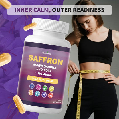 Theronika Aly Saffron Supplements – 88.5 mg Saffron Extract, Vegan Capsules for Mood, Energy & Focus (60 ct)