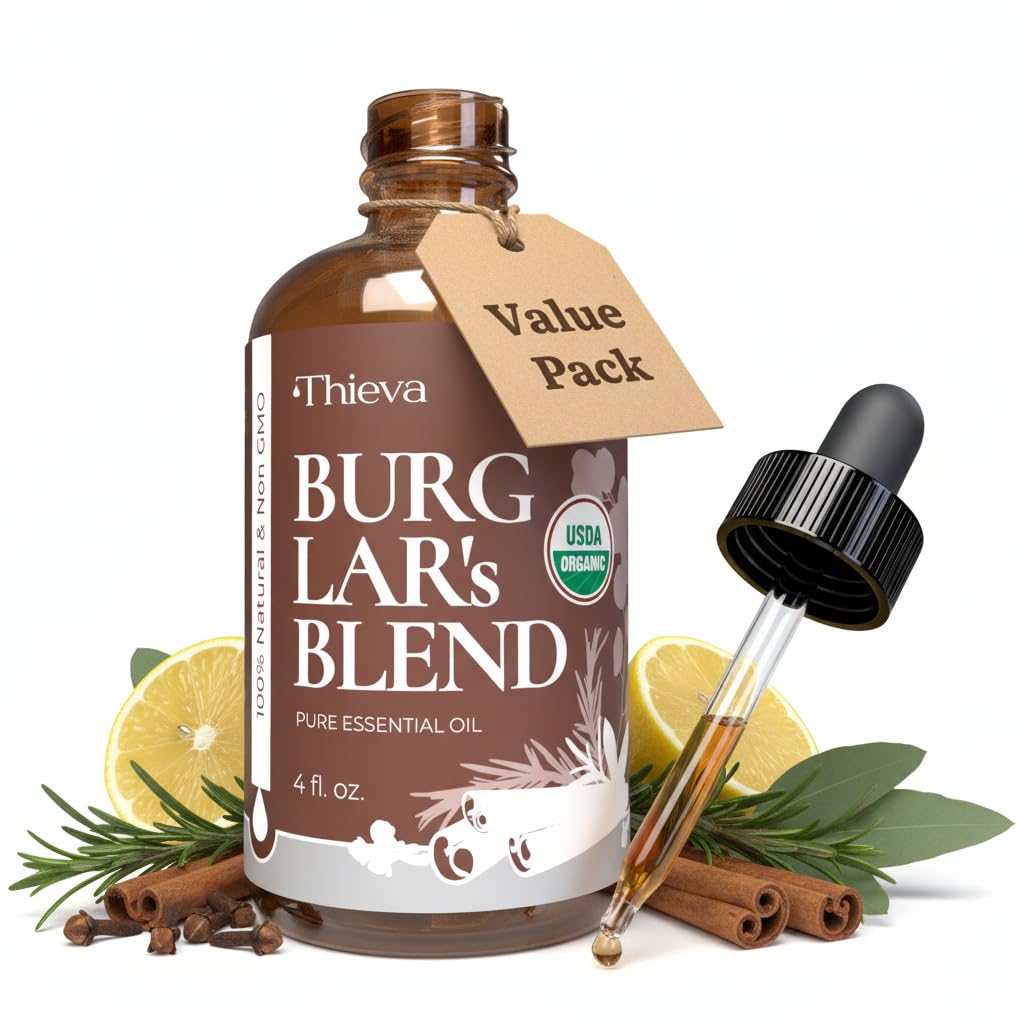 THIEVA Immunity Essential Oil Blend – USDA Certified Therapeutic Grade – 4 oz (118 ml) – Based on The Tale of Four Bandits