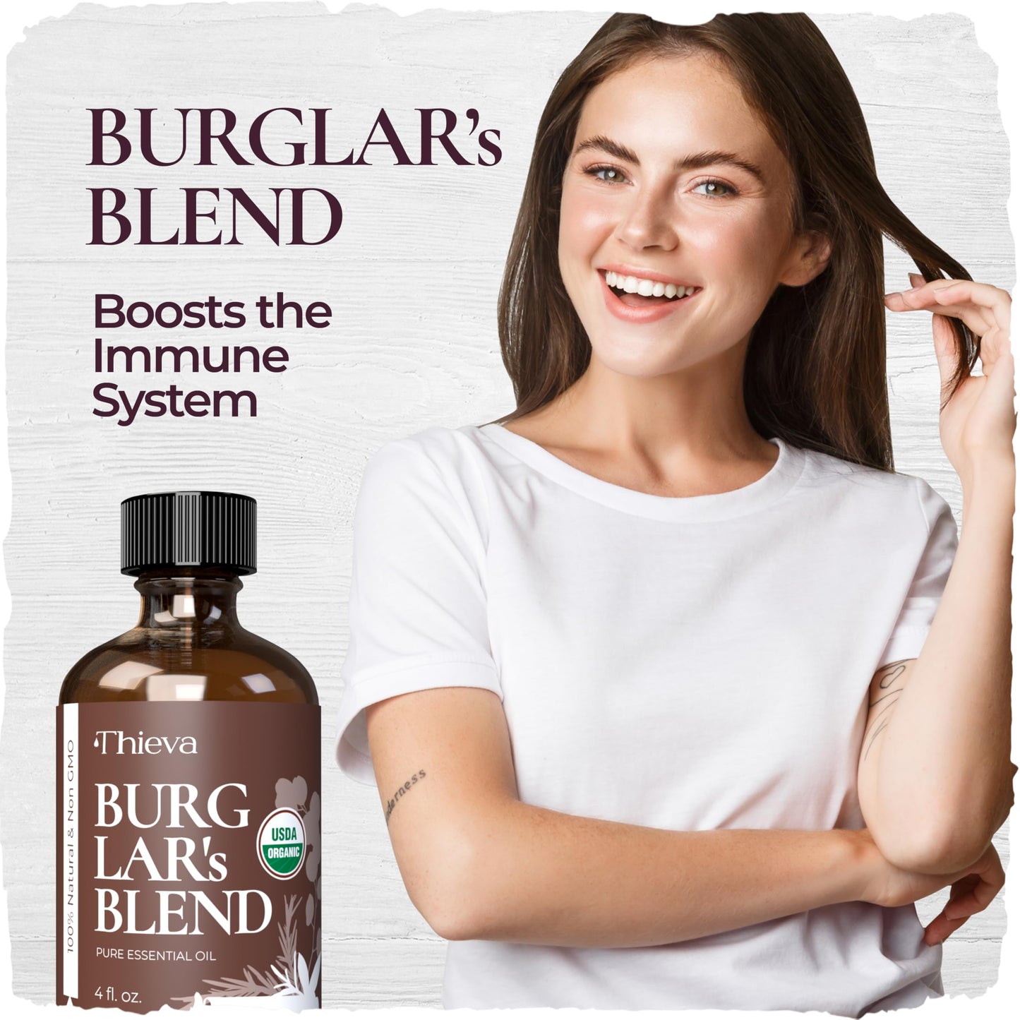 THIEVA Immunity Essential Oil Blend – USDA Certified Therapeutic Grade – 4 oz (118 ml) – Based on The Tale of Four Bandits