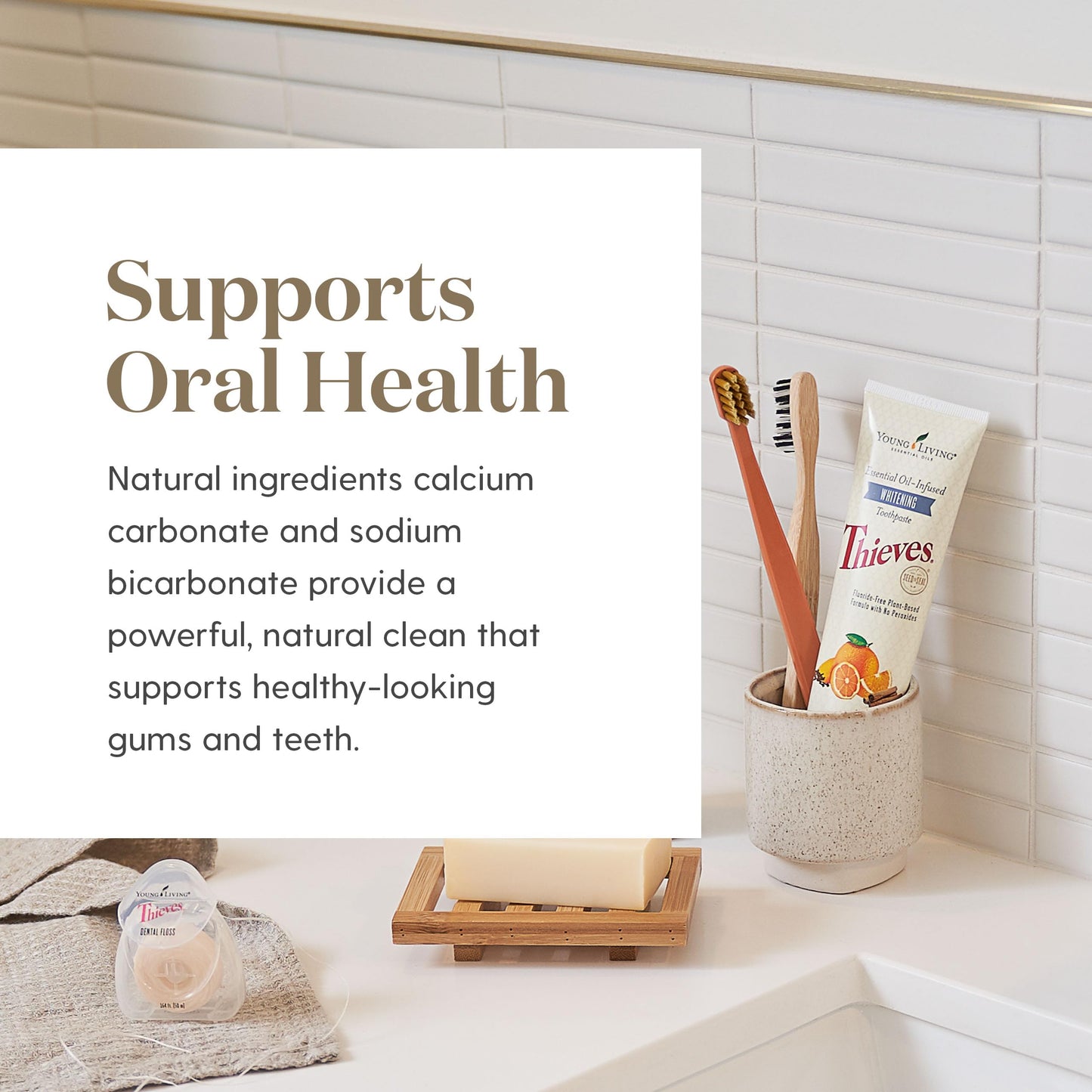 Thieves AromaBright Toothpaste by Young Living | 4 oz Fluoride-Free All-Natural with Essential Oils