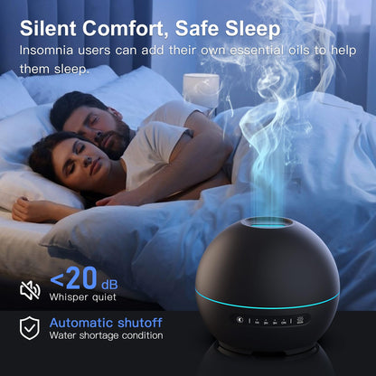 THIMONES 2 Pack Essential Oil Diffuser – 200ml Ultrasonic, 4 Timers, 7 Colors