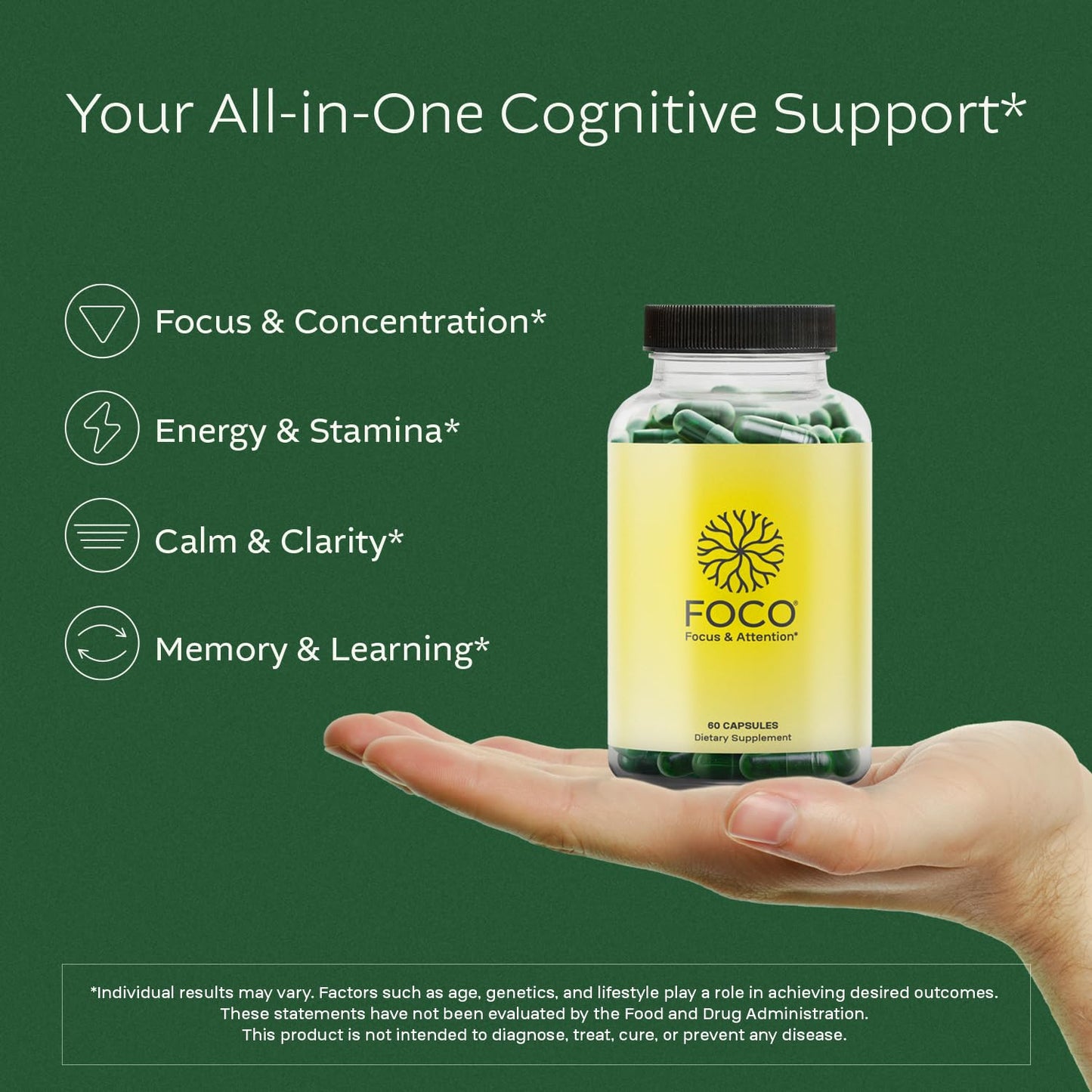 Think FOCO Capsules - Natural Focus for Teens & Adults | Brain Nootropic