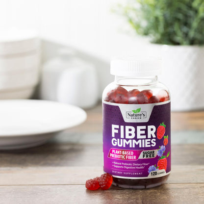 Fiber Gummies 4g - Sugar Free Plant-Based Prebiotic Gummies for Digestive Health | 120 Gummies