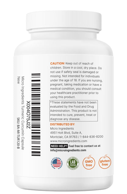 Pure Turmeric Curcumin 1,000mg | 95% Curcuminoids | 120 Veggie Capsules