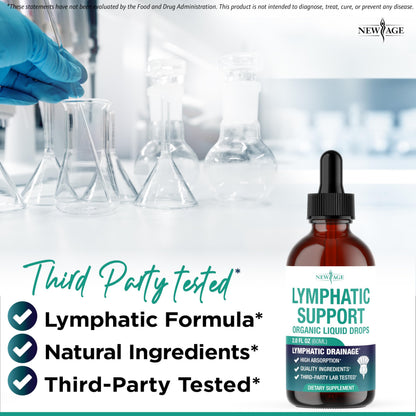 Organic Lymphatic Drainage Drops - 2 oz | All-in-1 Herbal Lymph Support